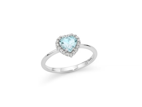 Anello Miluna Donna Acquamarina in Oro Diamante LID3763 - LID3763